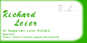 richard leier business card